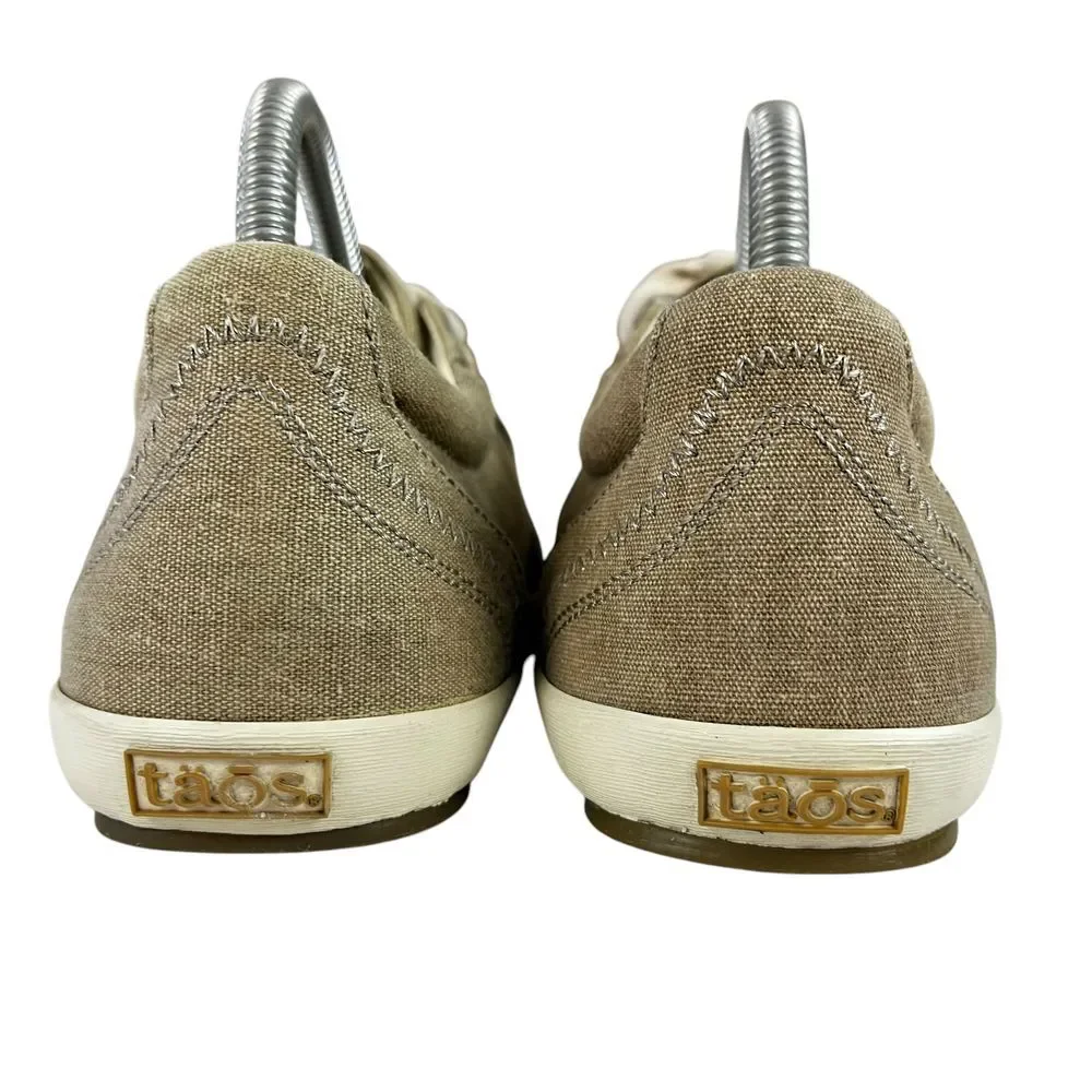 Taos Star Lace Up Canvas Beige Sneakers Shoes Size‎ 9.5